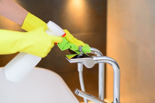 Domestic cleaning in a Twickenham kitchen and living area