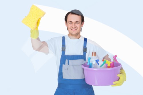 Professional cleaners preparing a Twickenham flat for move in
