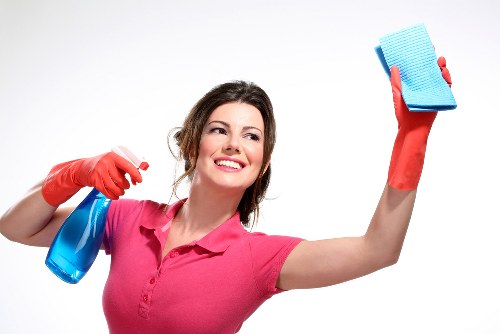 Cleaner handling products with caution